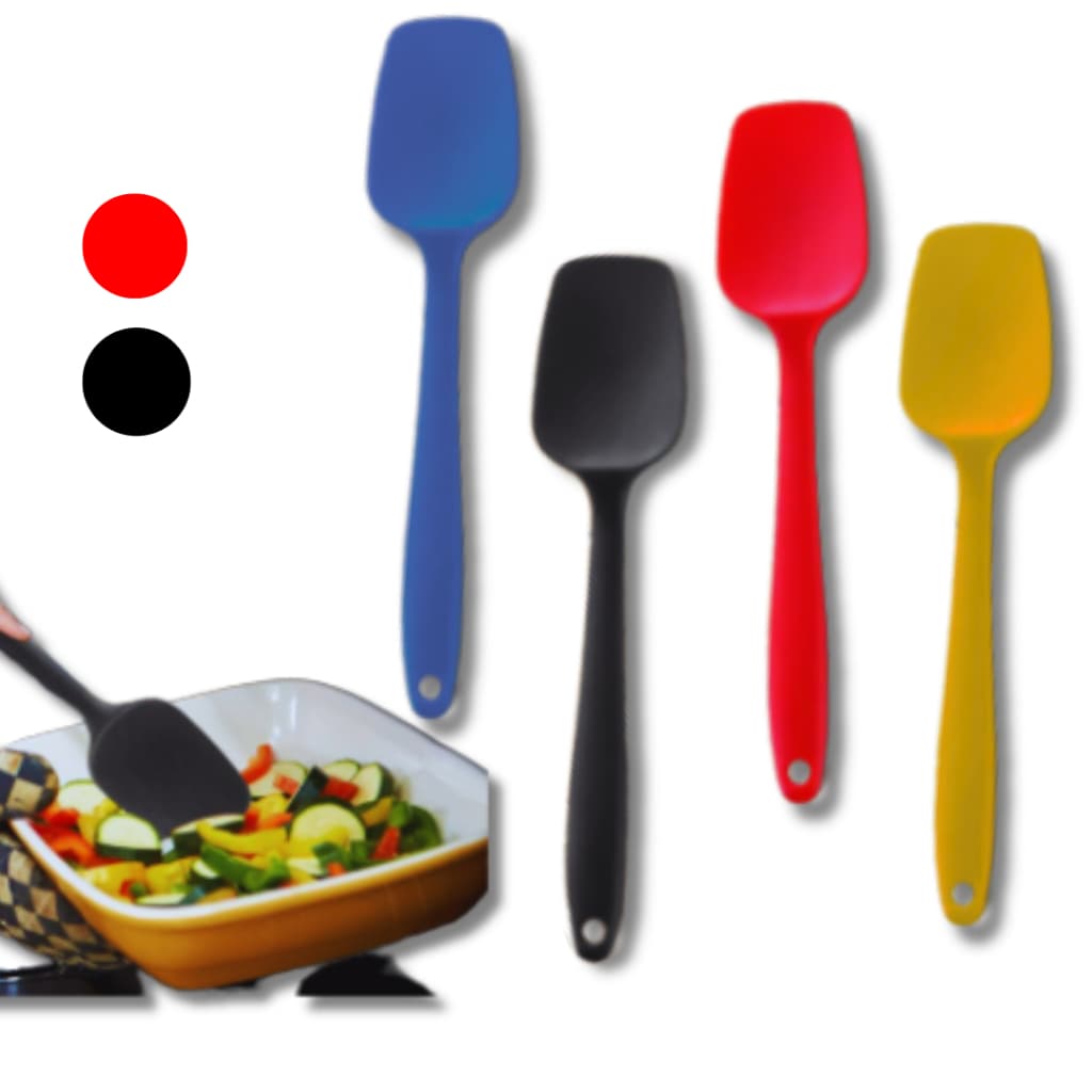 KIT 4 ESPATULA RETA DE SILICONE CASA COZINHA CONFEITARIA RESTAURANTE RESISTENTE A 230 GRAUS BELEZA E PRATICIDADE