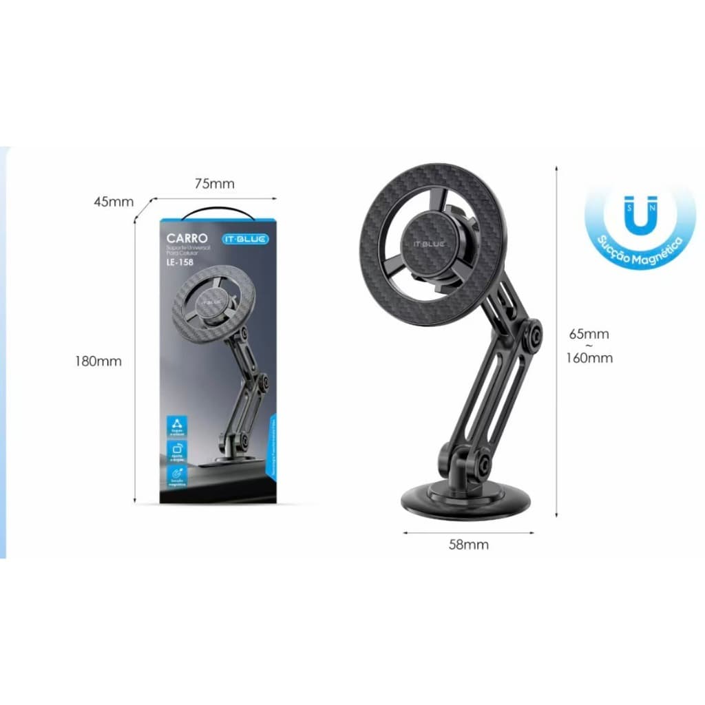 Suporte Celular Rotativo Magnético 360° Carro Casa Mesa