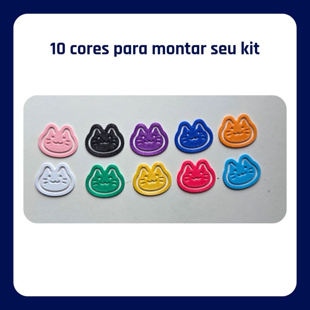 Clip Gato Fofo para Presente Criativo • Kit 10 20 30 ou 50