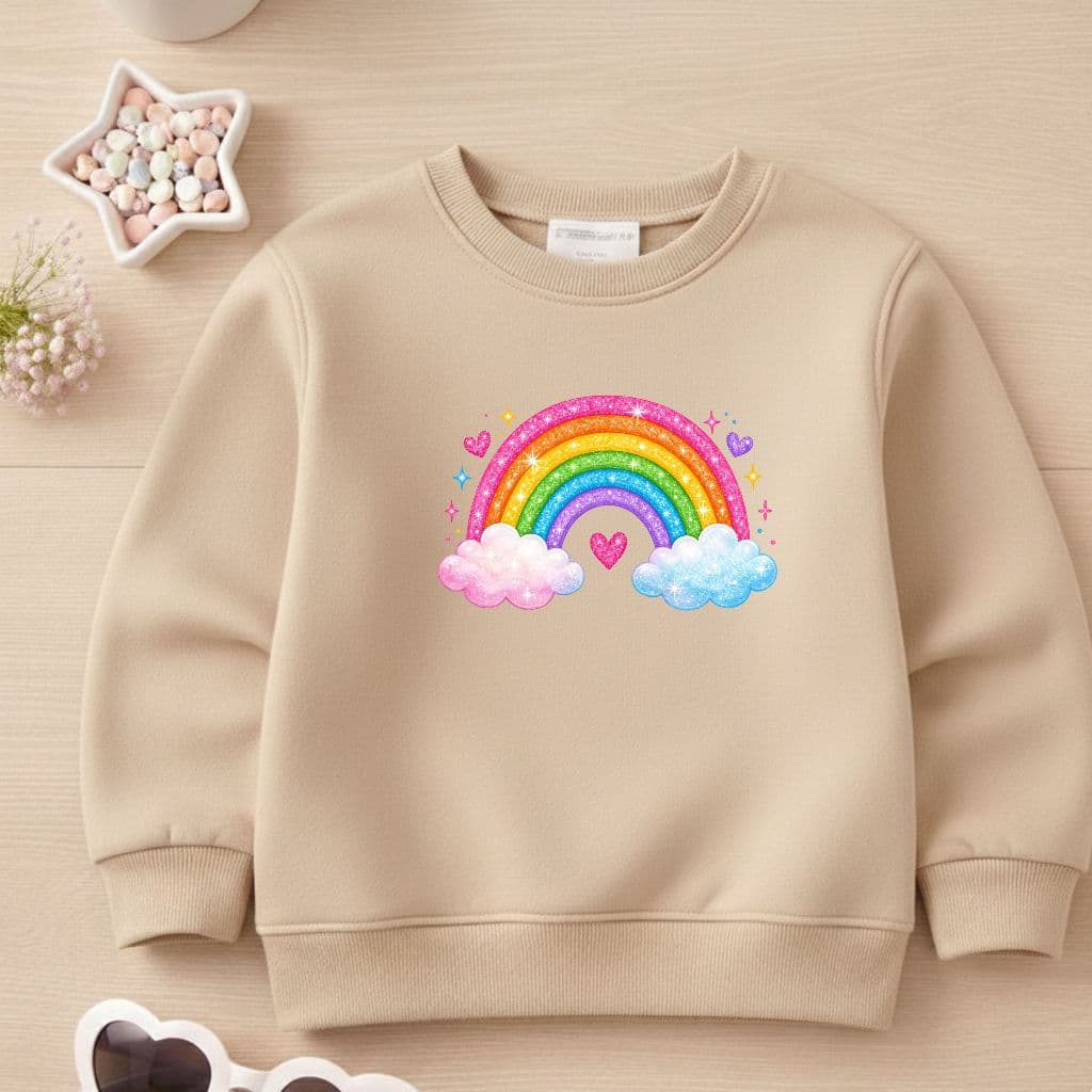 Moletom infantil e juvenil arco iris blusa de frio meninas premium de algodão