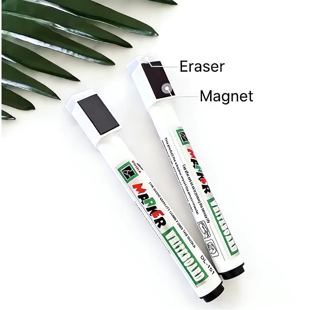 Kit 2 Canetas Para Quadro Branco Com Apagador e Ímã – Escreva e Apague com Praticidade