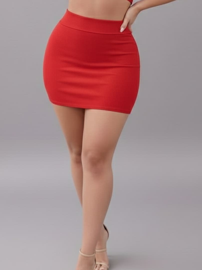 Saia Curta Feminina Malha Anarruga Premium – Efeito Alongador com Elasticidade
