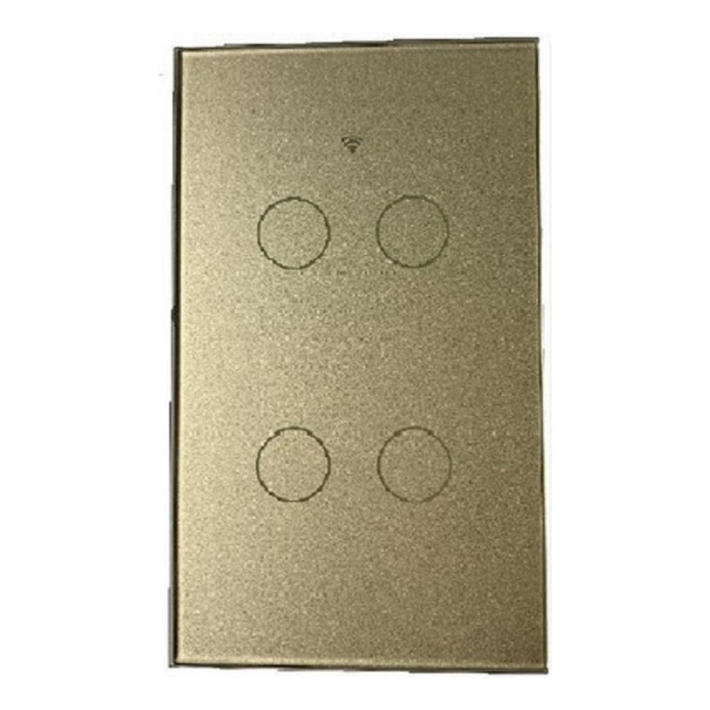 Interruptor Touch Wifi 4 Botoes Alexa Google Bran Smart Life - Gold