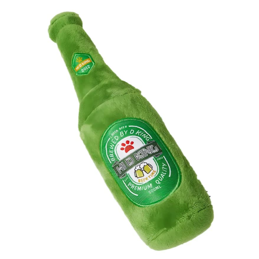BRINQUEDO PET DE PELÚCIA GARRAFA DE CERVEJA DACRON ALGODÃO 25X6CM - C3B - CB2983