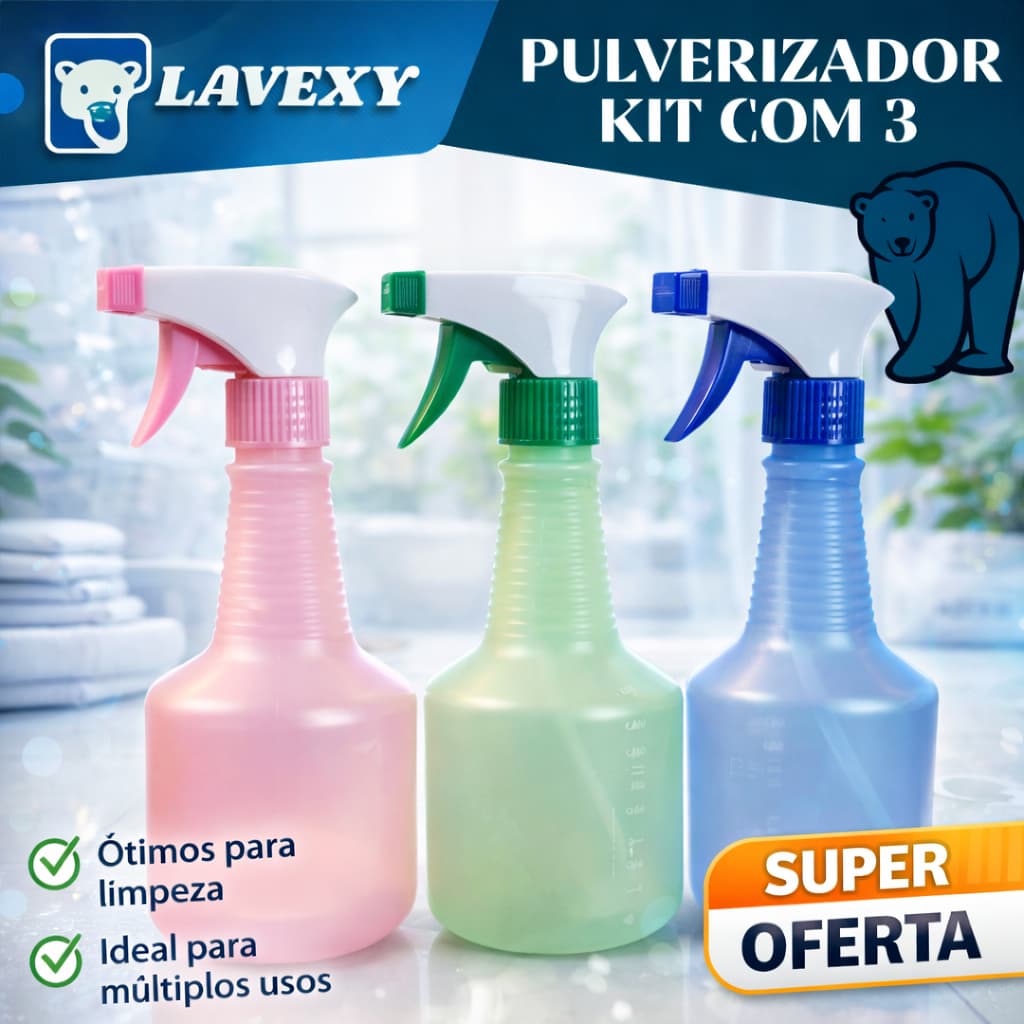 Kit 03 unidades Pulverizador Graduado 500ml Borrifador Spray