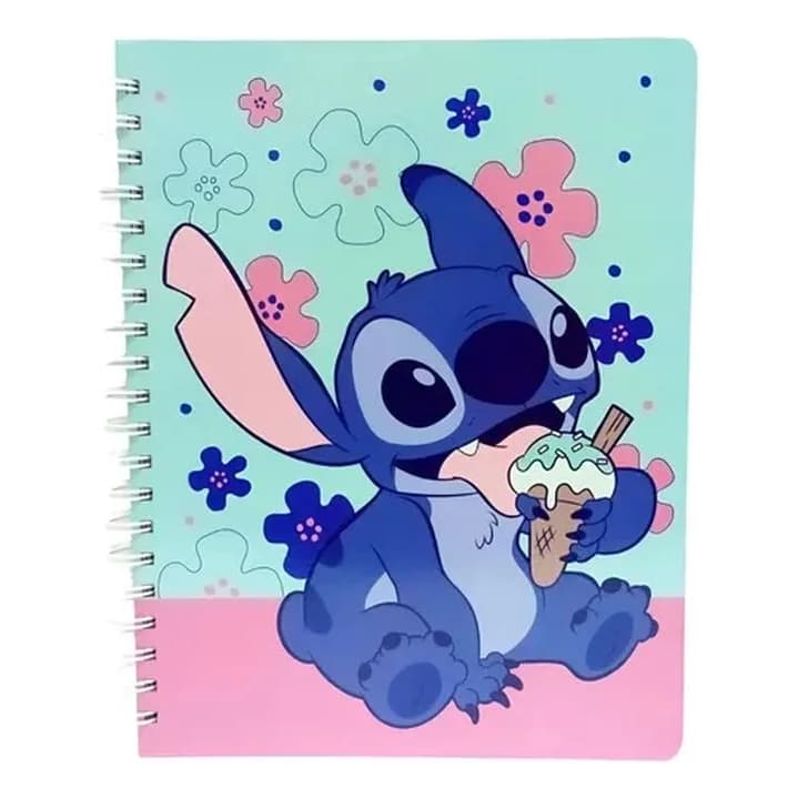 Caderno Universitário Stitch Sorvete 10 Matérias 160 Folhas Rosa