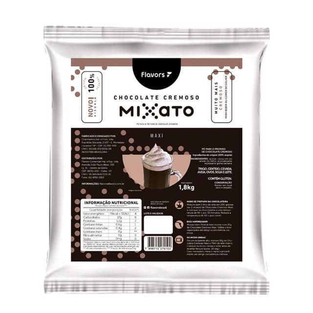 Refil Chocolate Cremoso 30% Mixato – 1,8kg
