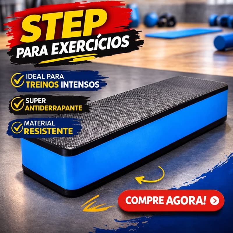Step para Exercícios Fitness 60x28x10 Antiderrapante Plataforma Aeróbica Academia Treino Funcional