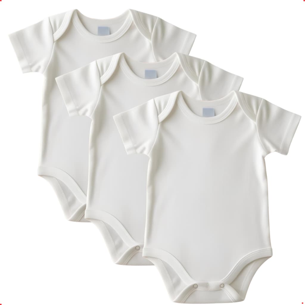 Kit 3 bodies brancos lisos 100% algodão enxoval do bebê maternidade premium