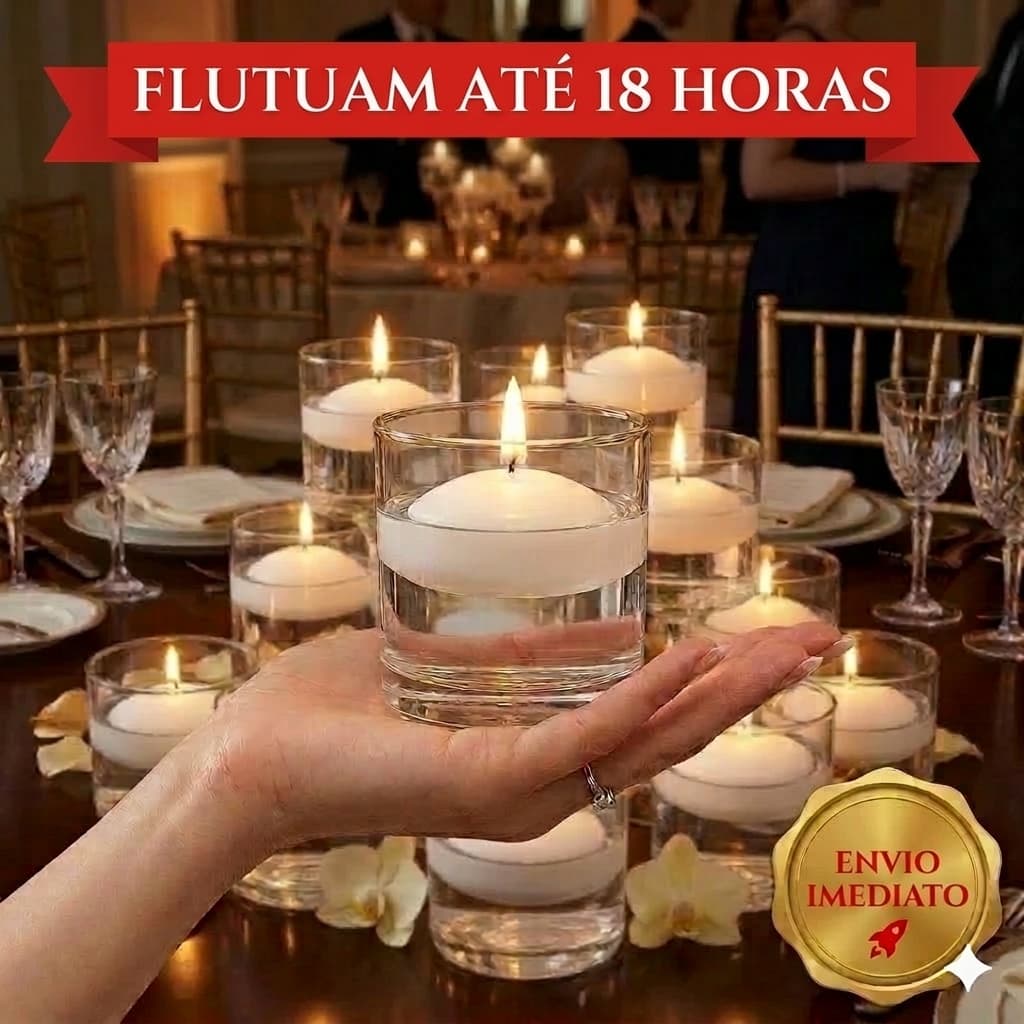 Vela Flutuante  Meia Bola Decoração Festa Casamento Envio Imediato