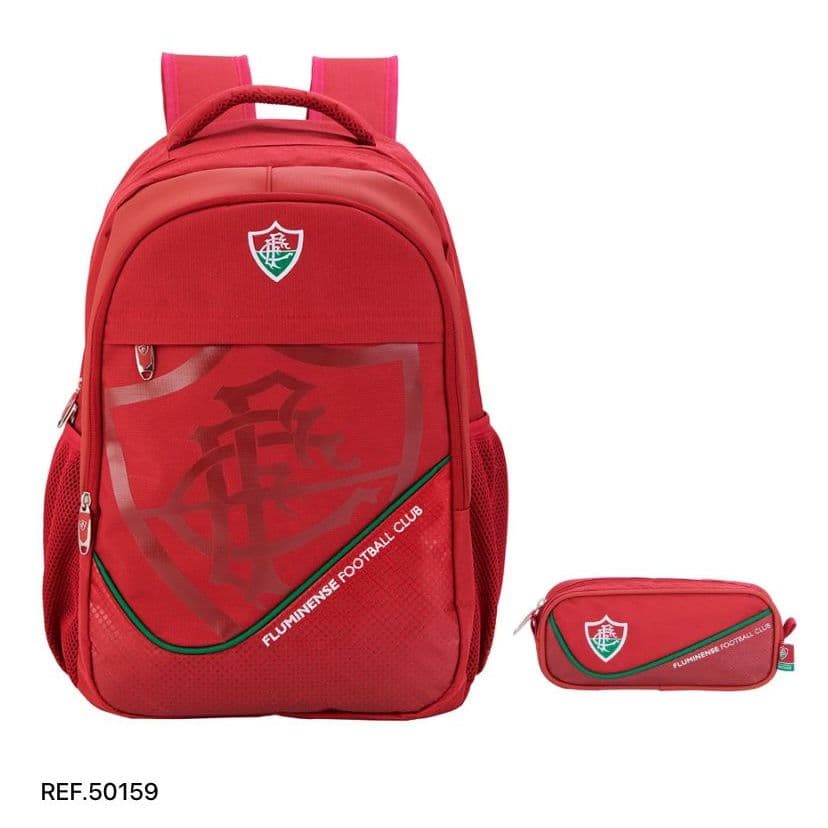 Kit Mochila de Costas Estojo Fluminense Oficial Dia a Dia Trabalho Escolar Esporte Infantil Juvenil Adulto 16455