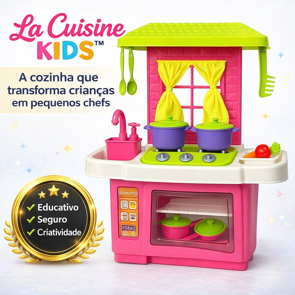 Kit Cozinha Infantil Completa Forno Pia Fogao Acessorios Brinquedo Educativo Colorido