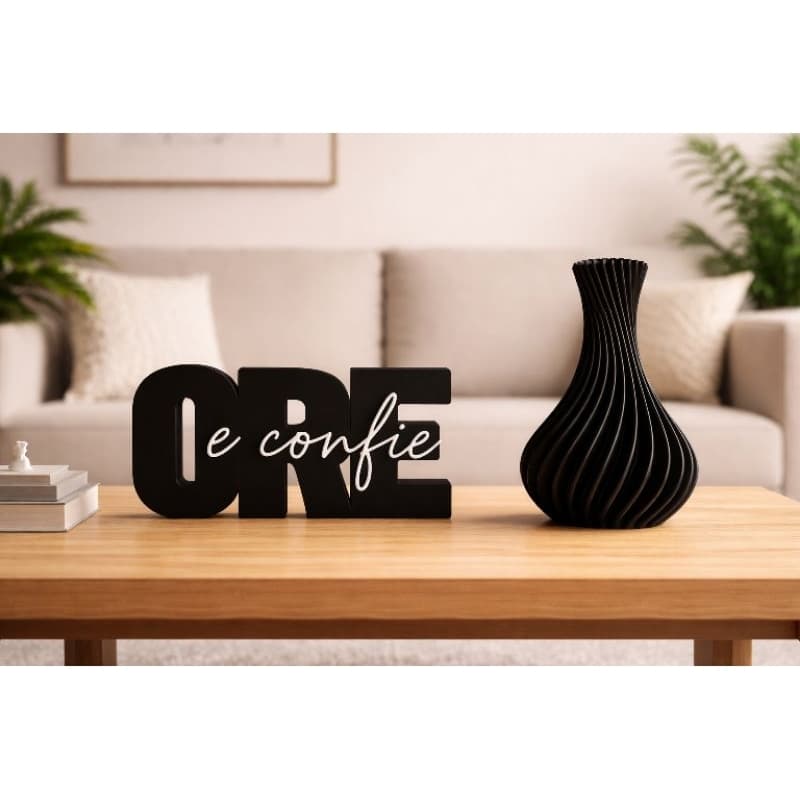 Letreiro Decorativo 3D ORE e Confie – Decoração Moderna Sala Quarto Mesa Escritório – Frase Religiosa Fé PLA 3D