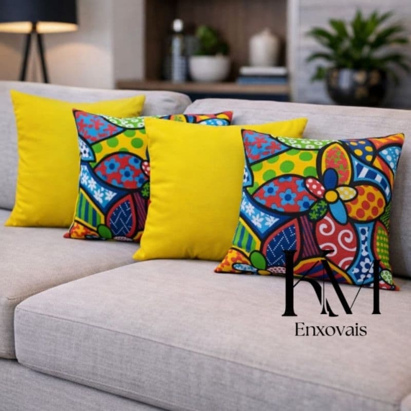 kits de 4 capas de almofadas em gorgorinho e Oxford