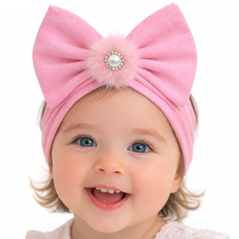 Faixinha Turbante Bebê com Maxi Laço Luxo - Viscolycra Macia Não Aperta - Várias Cores - Baby & Kids Luxo