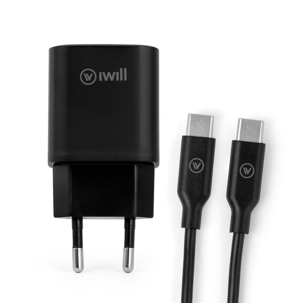 Kit de Carregamento USB-C 25W Preto | iWill Essencial