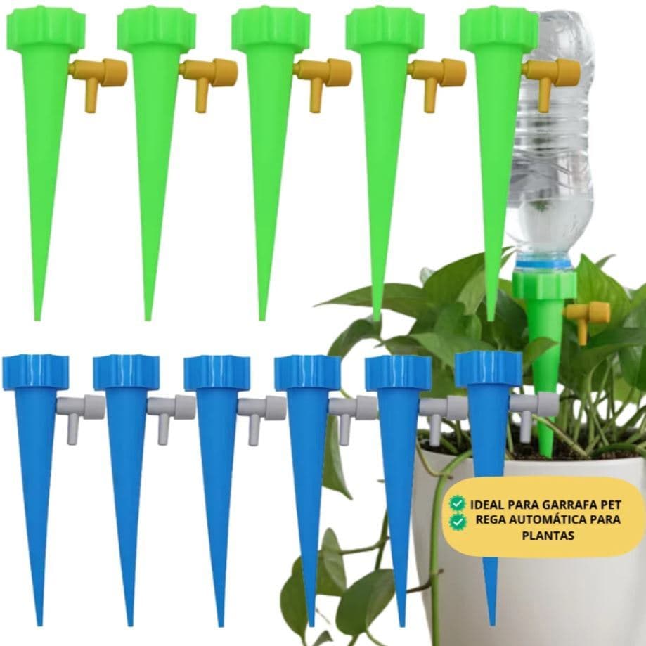 Kit até 24unid Gotejador Acoplável Em Garrafa Pet para Jardim Irrigador Dosador para Vaso e plantas