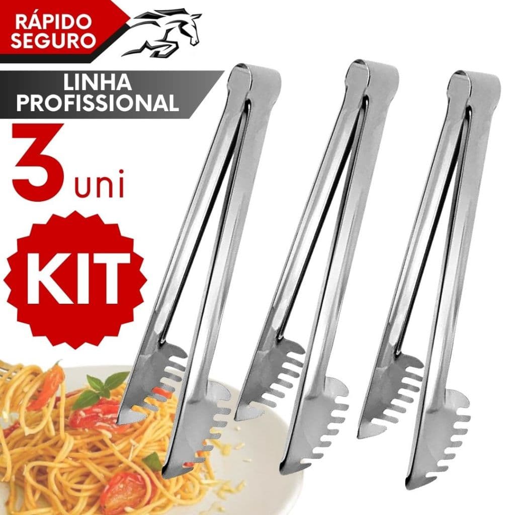 Pegador Massa Longo 29cm 100% Inox Profissional para Cozinha Restaurante Self Service