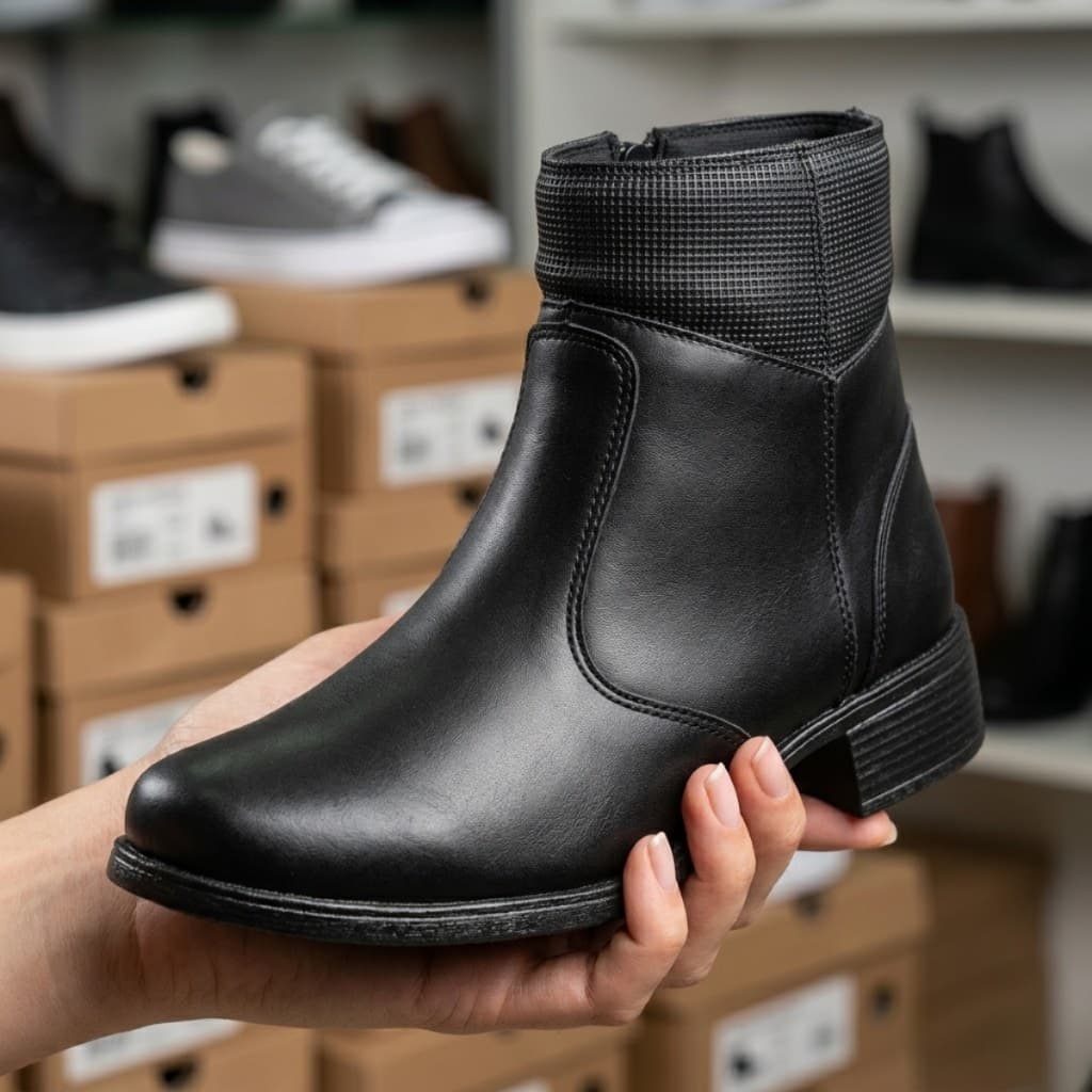 Bota Feminina Cano Curto Confortável Macia Leve Reforçada Quentinha Pro Frio Elegante Influenciadora Inverno