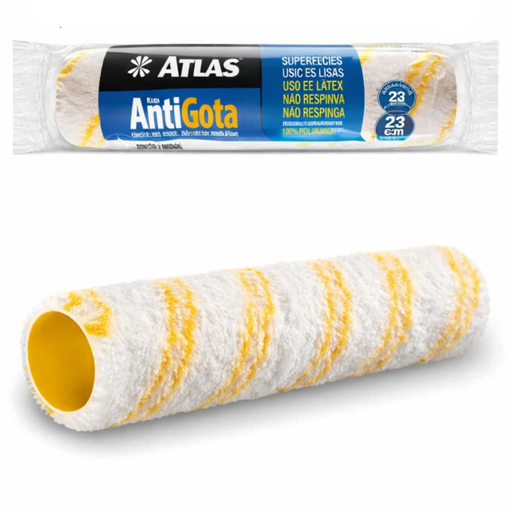 Rolo Para Pintura Parede Antigota Atlas 23cm Poliamida REF 321/10 Superfície Lisa