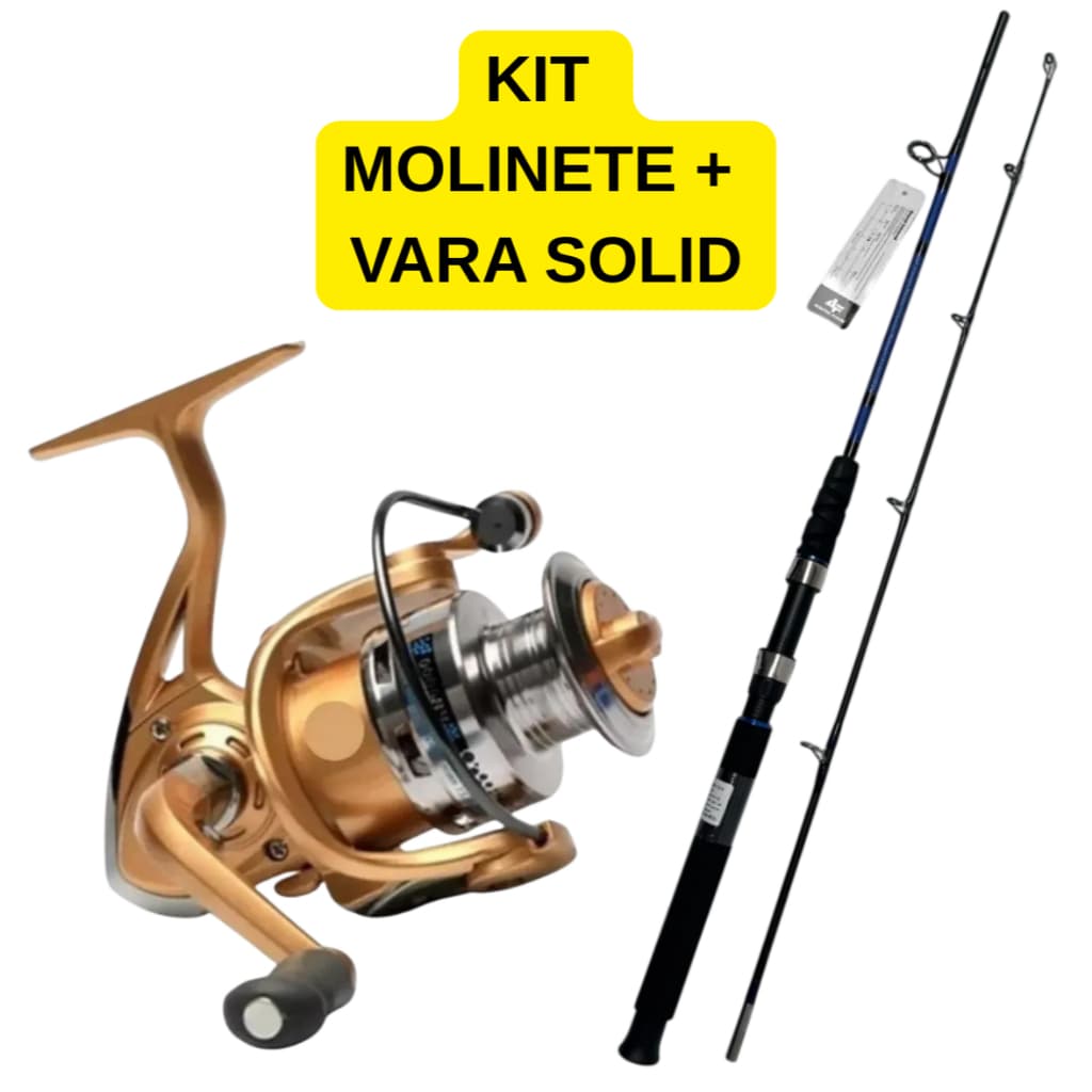 Kit Pesca Molinete CMIK FB7000 Reforçado e Vara Albatroz Solid 1,8m 20-40LBS