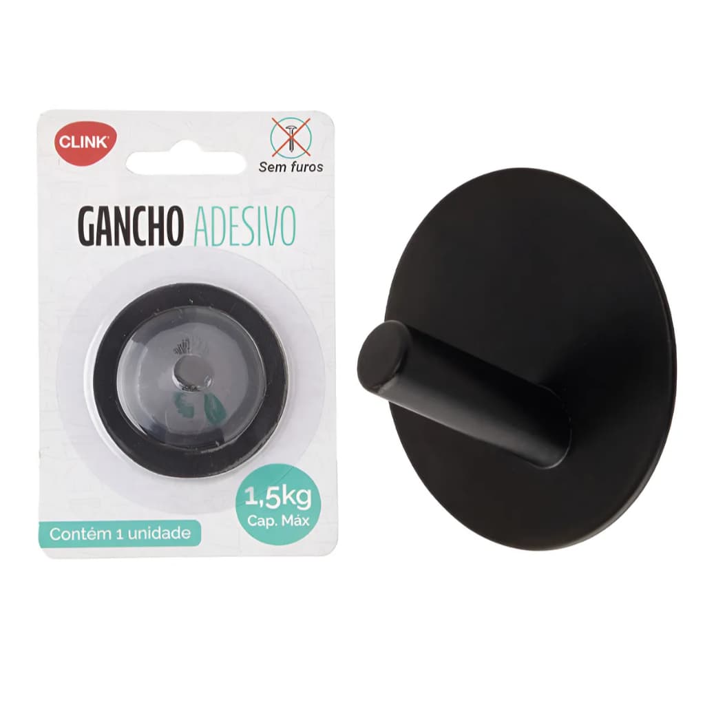 Ganchos Parede Adesivo Preto Suporte Toalha Sem Furar Parede