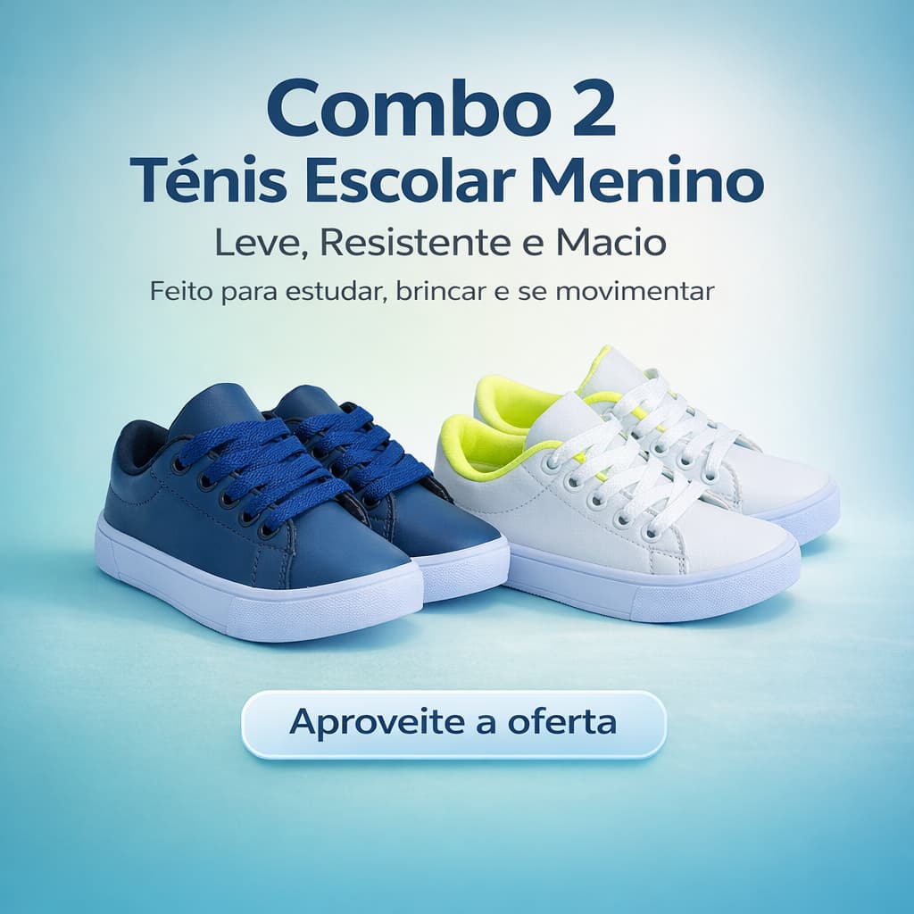 Kit 2 Tênis Infantil Menino Reforçado Durável Para Escola e Brincar 25 ao 33 Envio Rápido