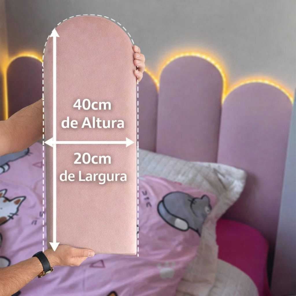 Cabeceira estofada adesiva com até 10 und - 20x40cm cada