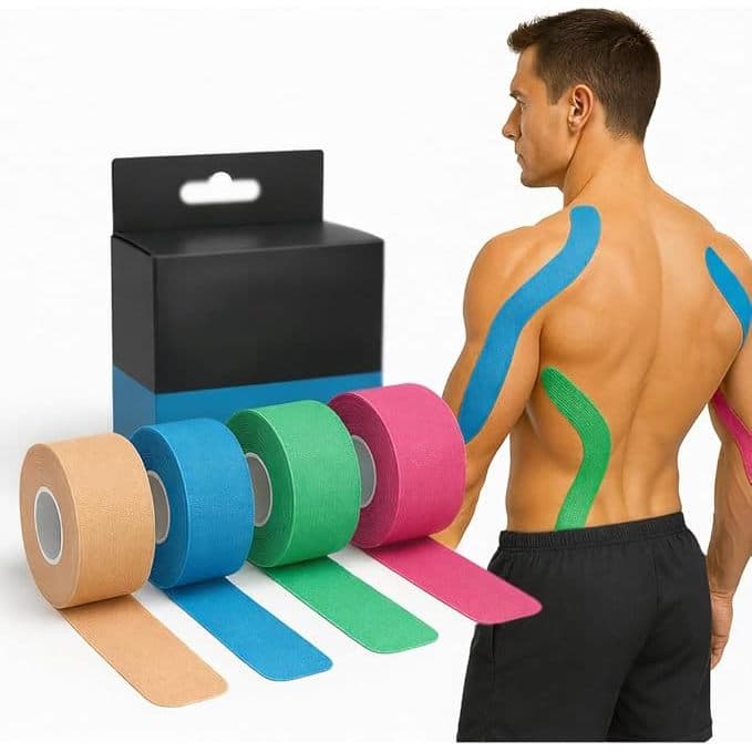 Fita Kinesio 5cm x 5m Bandagem Tape Adesiva Fisioterapia Esporte Elástica Adesiva Dor Academia