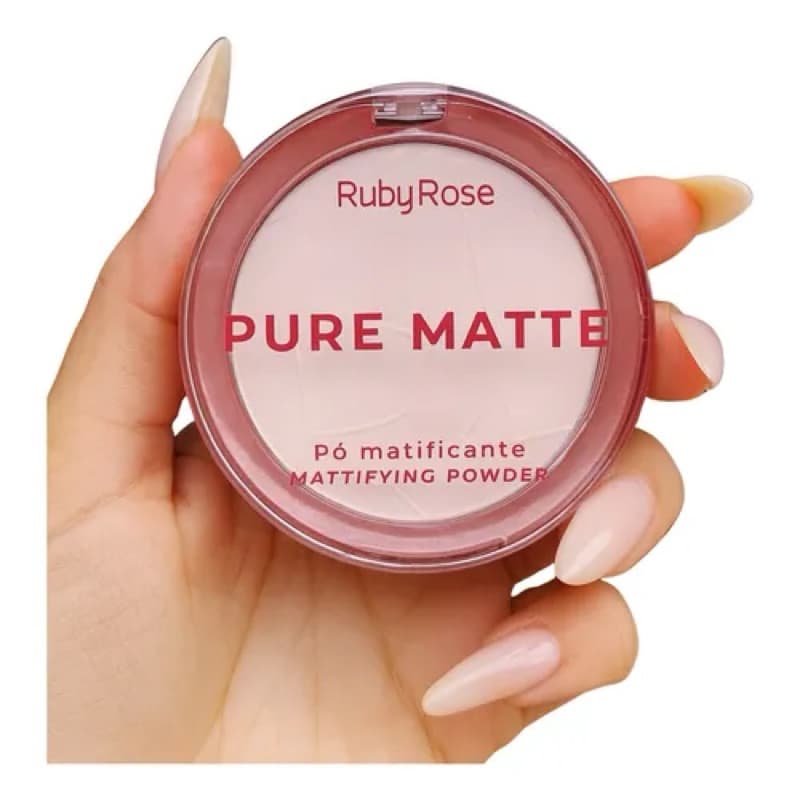 Pó Compacto Pure Matte Ruby Rose - Matificante e Facial Longa Duração