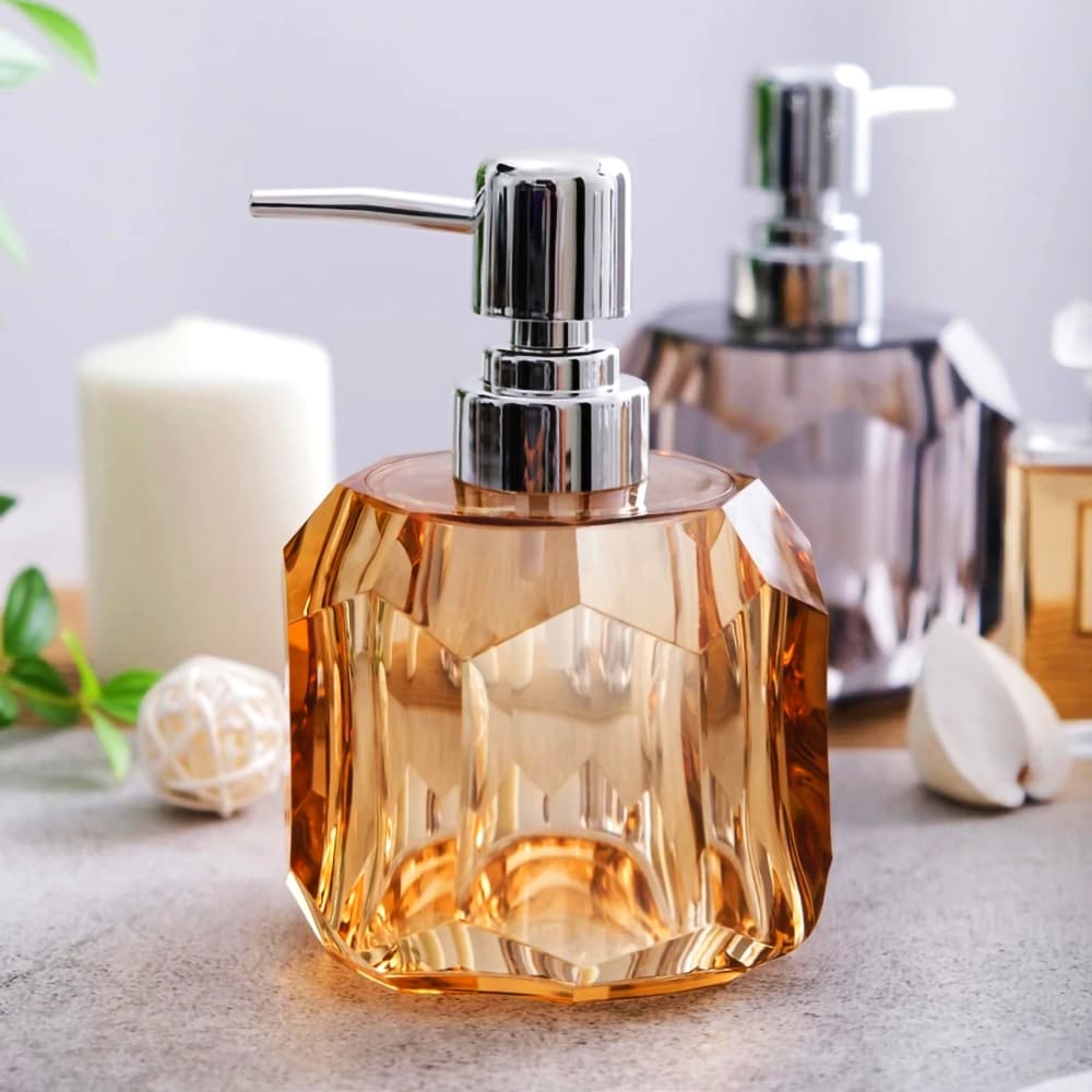Porta Sabonete Líquido Dosador 210ml Acrílico Moderno para Banheiro Lavabo