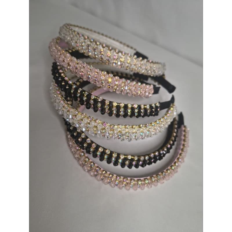 Tiara Luxo com Pedrarias Brilhantes | Arco de Cabelo Elegante Feminino | Strass Premium Festa e Dia a Dia