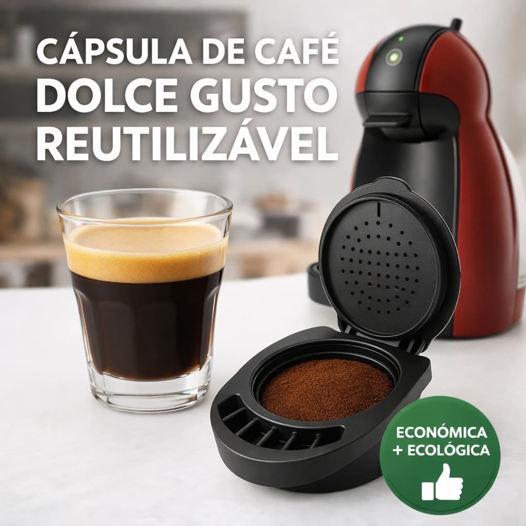 Cápsula Reutilizável para Café Compatível Dolce Gusto | Adaptador Suporte Café em Pó