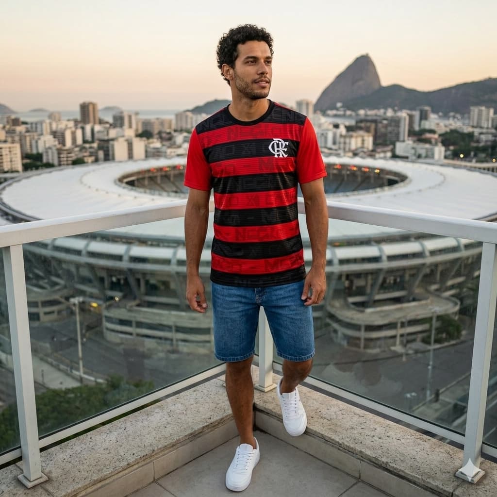 Camisa Flamengo Rubro-Negro Original SHOUT Futebol  Camiseta