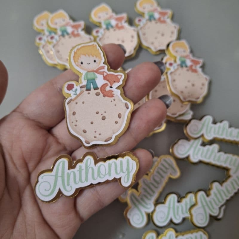 kit de apliques pequeno princípe + nome  Kit Aplique de Nome em Camadas -  Dourado FAZEMOS DIVERSOS TEMAS