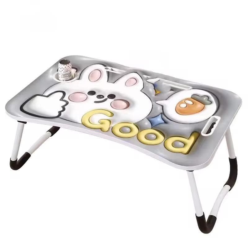 Suporte Mesa Para Notebook Dobrável Multifuncional Com Porta Copo E Estampas