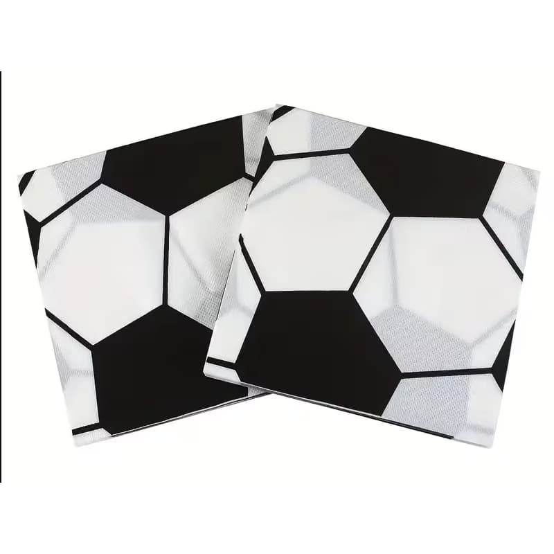 Guardanapo Papel Folha Dupla Bola de Futebol Copa Descartável 33x33cm 20 Unidades Decorativo Decopagem Festa Aniversário