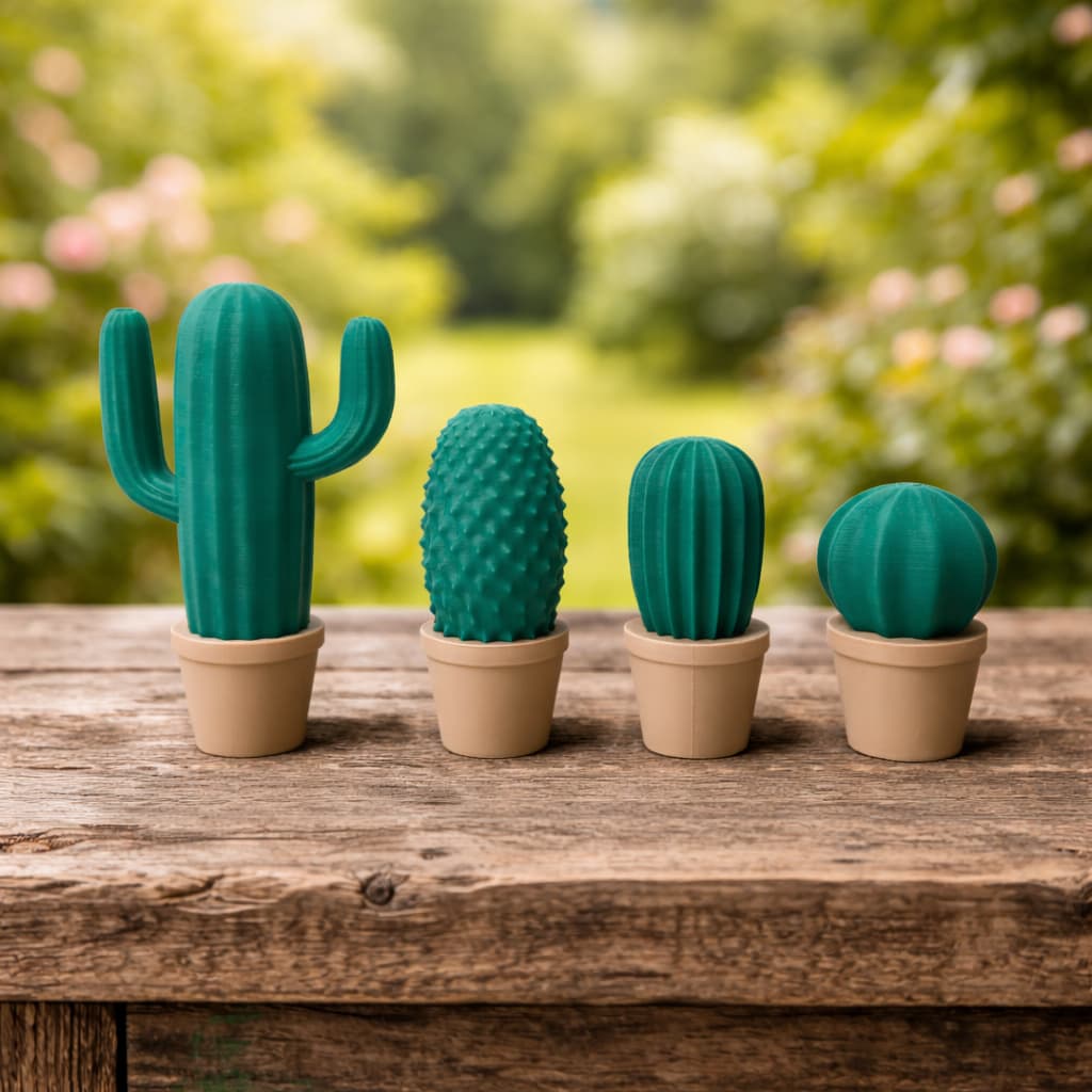 Kit Cactos Decorativos em Vaso | Decoração para Jardim, Varanda e Cantinho