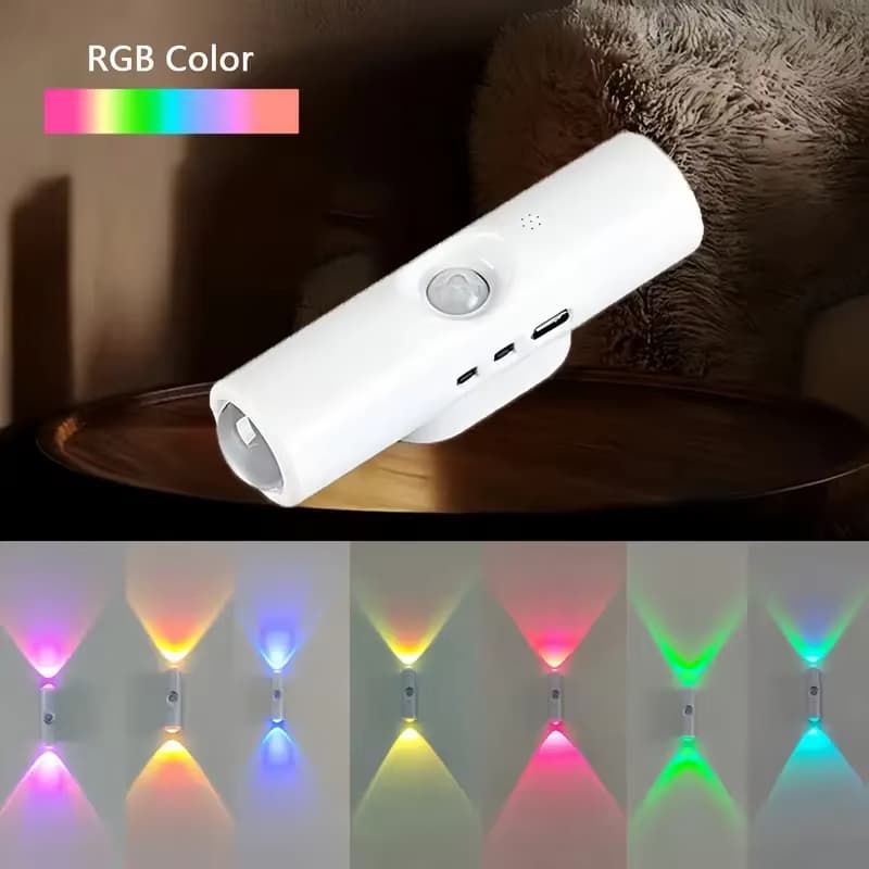 Lâmpada de parede LED inteligente RGB com sensor e detecção de presença humana