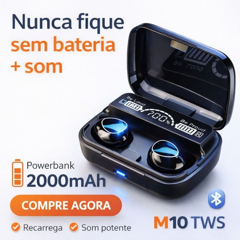 Fone M10 Fone De Ouvido Bluetooth Sem Fio Sem Fio Tws Estéreo Power Bank