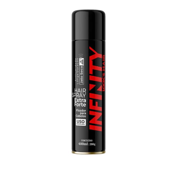 Laque Fixador Extra Forte 400ml Infinity Hair Spray Profissional Jato Seco Para Penteados