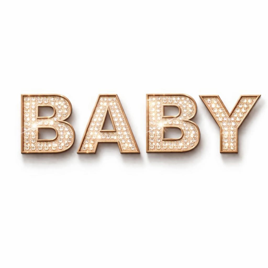 Letreiro BABY Decorativo 30cm Em MDF Palha Indiana Rattan