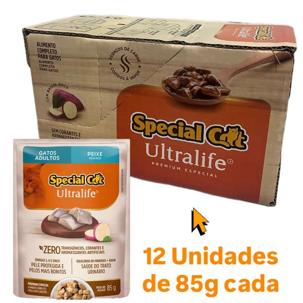 Sachê Special Cat Adulto Peixe 85g Caixa C/12 Unidades