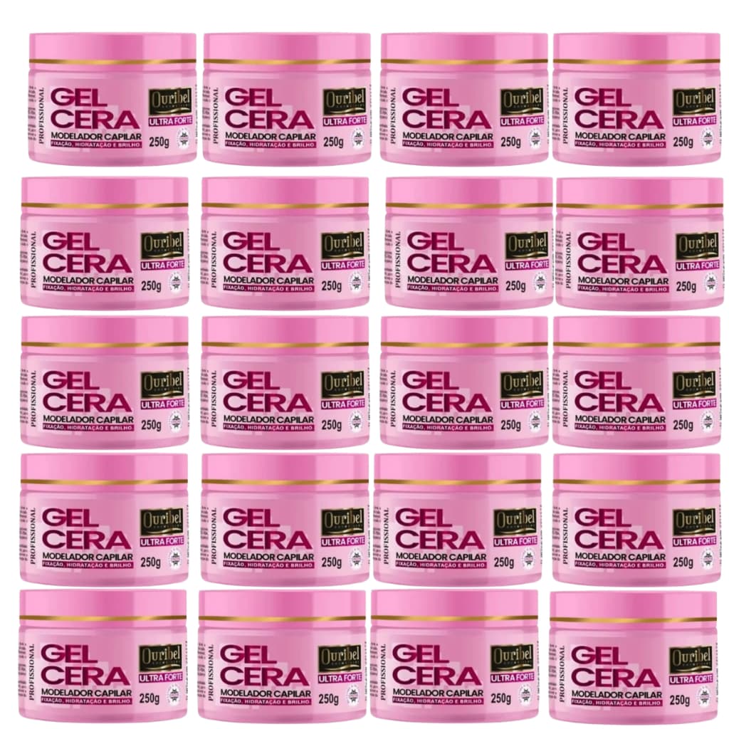 Gel Cera Capilar lady 250g Ultra Forte Ouribel Cosméticos 48 unidades Lady