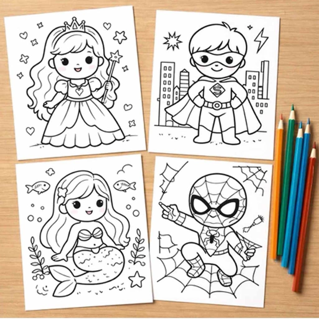 Desenhos para Colorir e Pintar Infantil Meninas e Meninos Lembrancinha 100 unidades