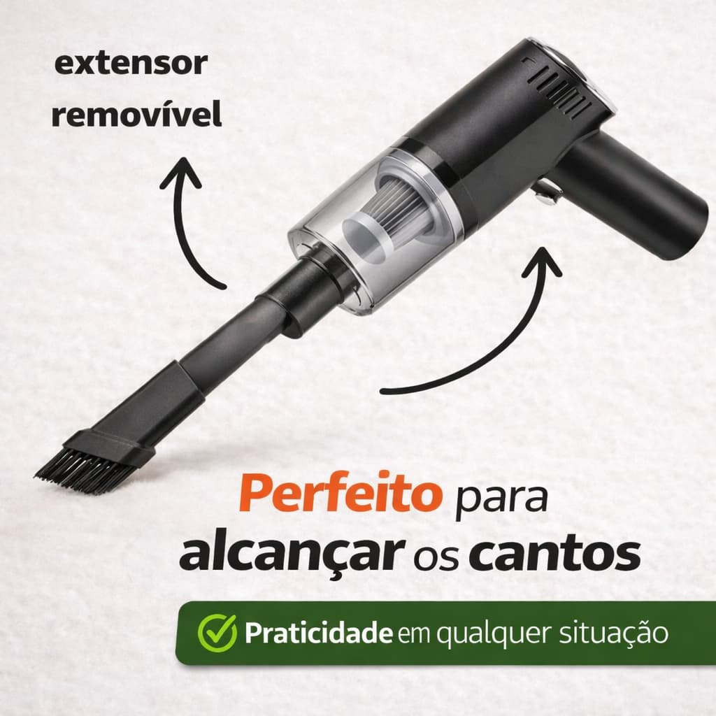 Mini Aspirador Automotivo Portátil Sem Fio Recarregável