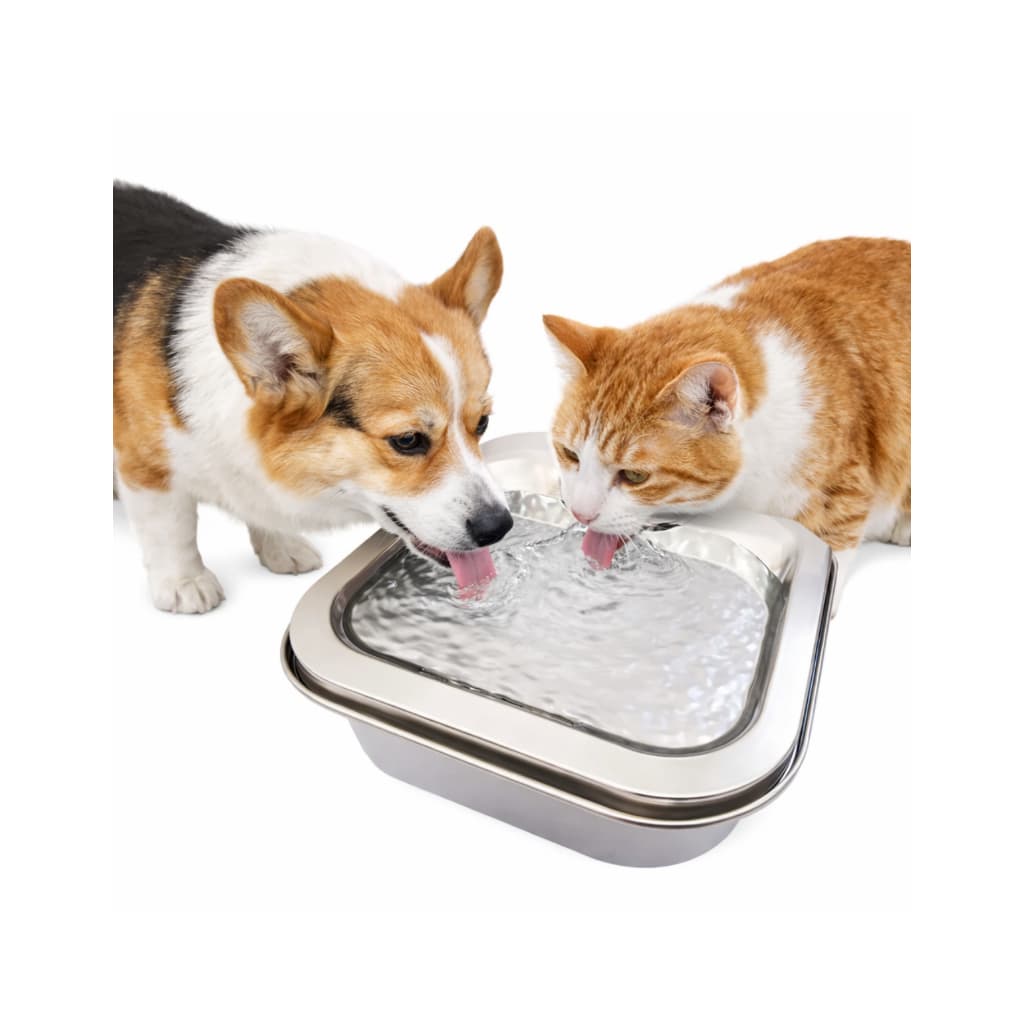 Fonte de Água Bivolt 4L Inox Ganbu Bebedouro Automático Pet Cachorro Gato Higiene Conforto