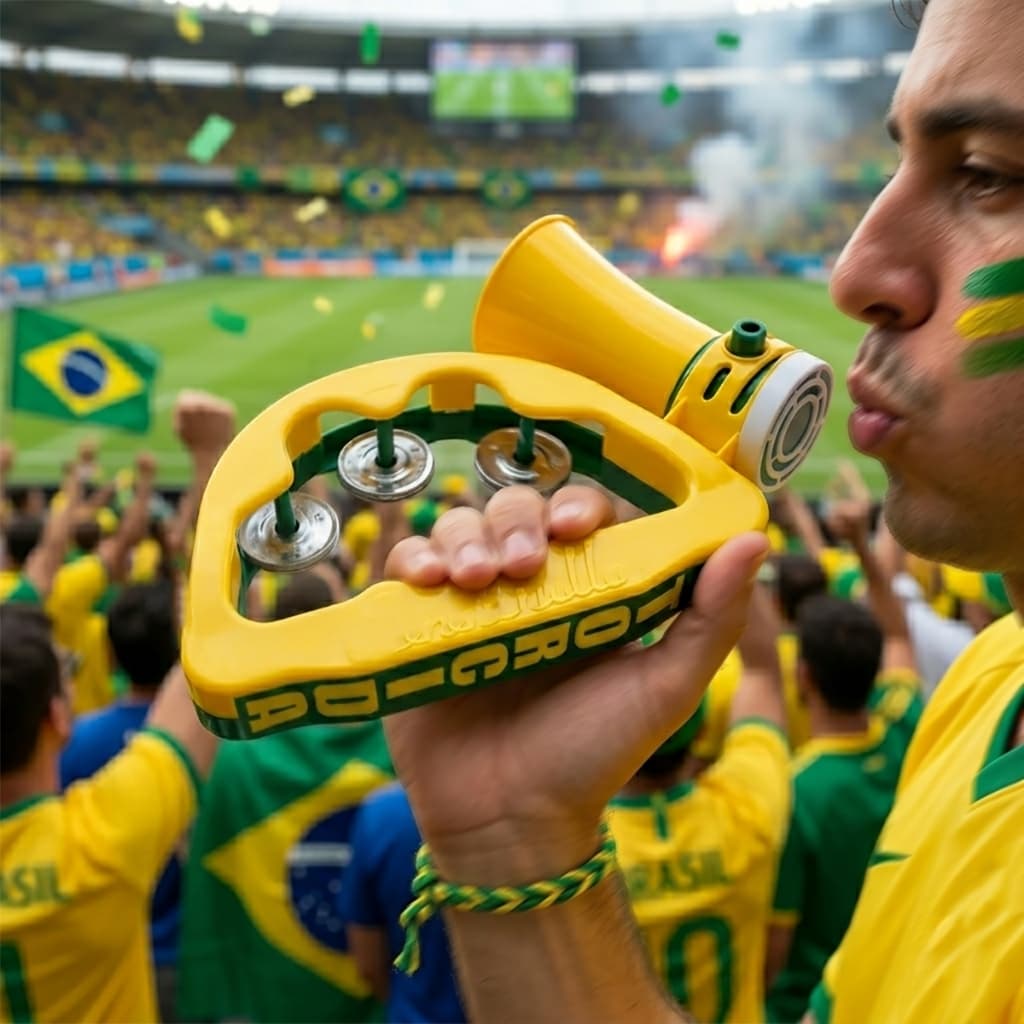 Corneta 2 Em 1 Pandeiro Buzina Vuvuzela Copa Mundo Brasil