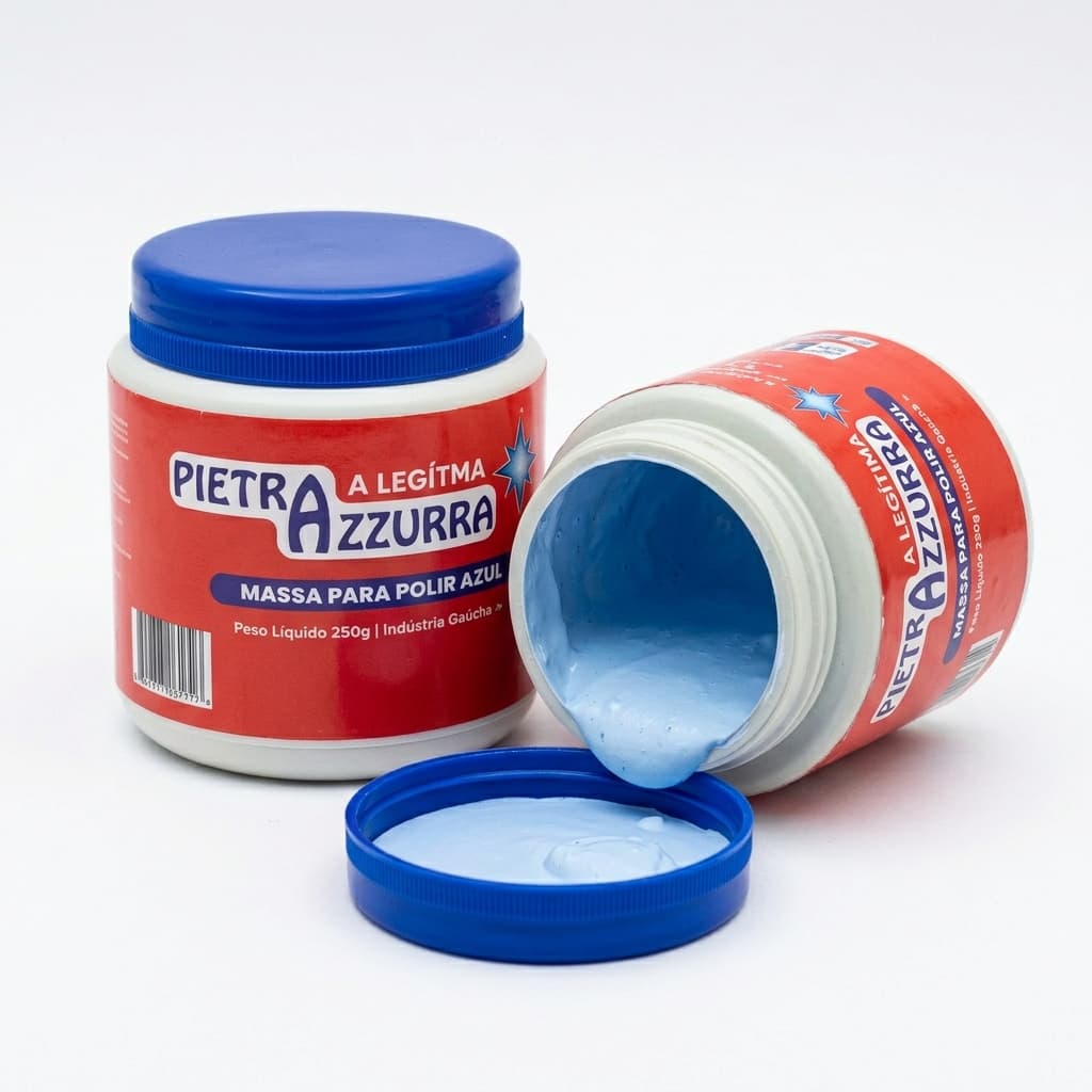 Massa de Polir Inox e Chapa de Fogões a Lenha - Pietra Azzurra 250g