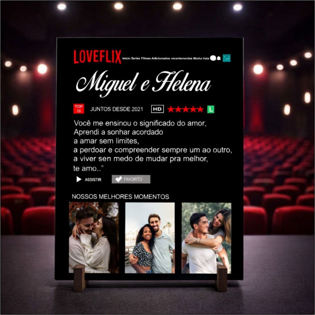 Quadro Placa Casal Namorix Personalizado Com Fotos Namorados
